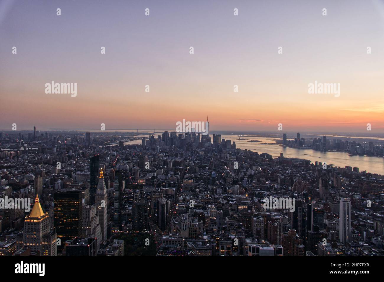 New York Night Skyline Stock Photo