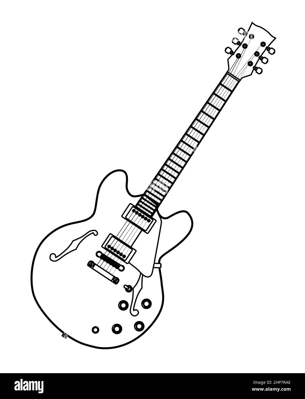 Isolated Jazz Guitar Stock Vector