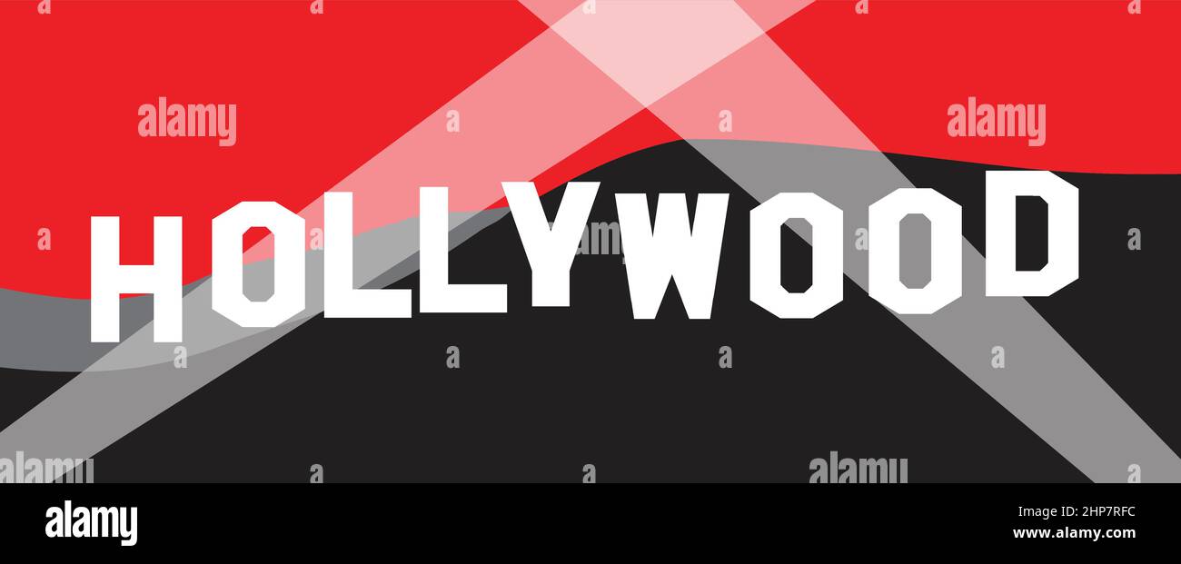 Hollywood Letters With Spotlights Stock Vector