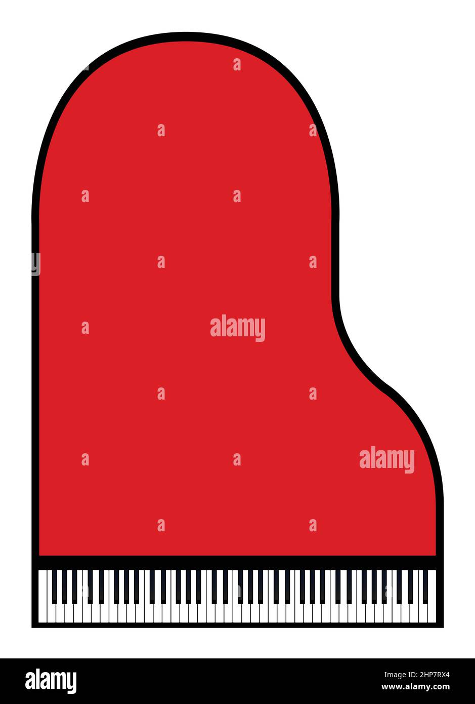 Red Grand Piano Stock Vector