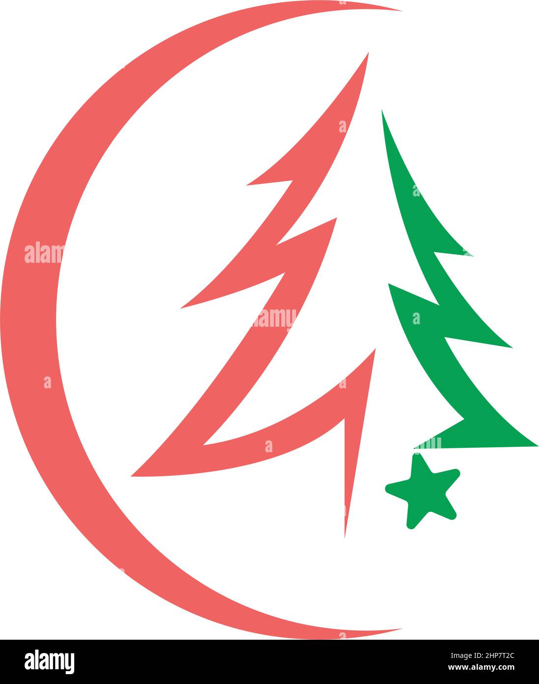 Christmas Tree icon flat design template Stock Vector