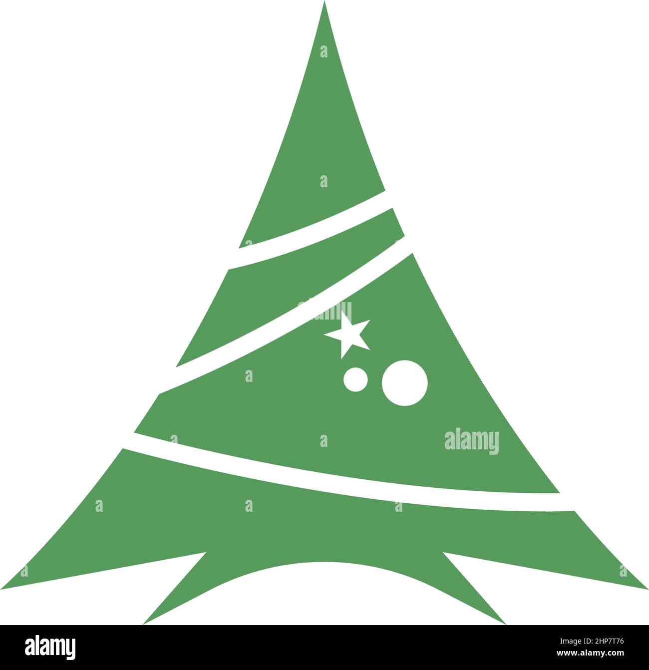 Christmas Tree icon flat design template Stock Vector