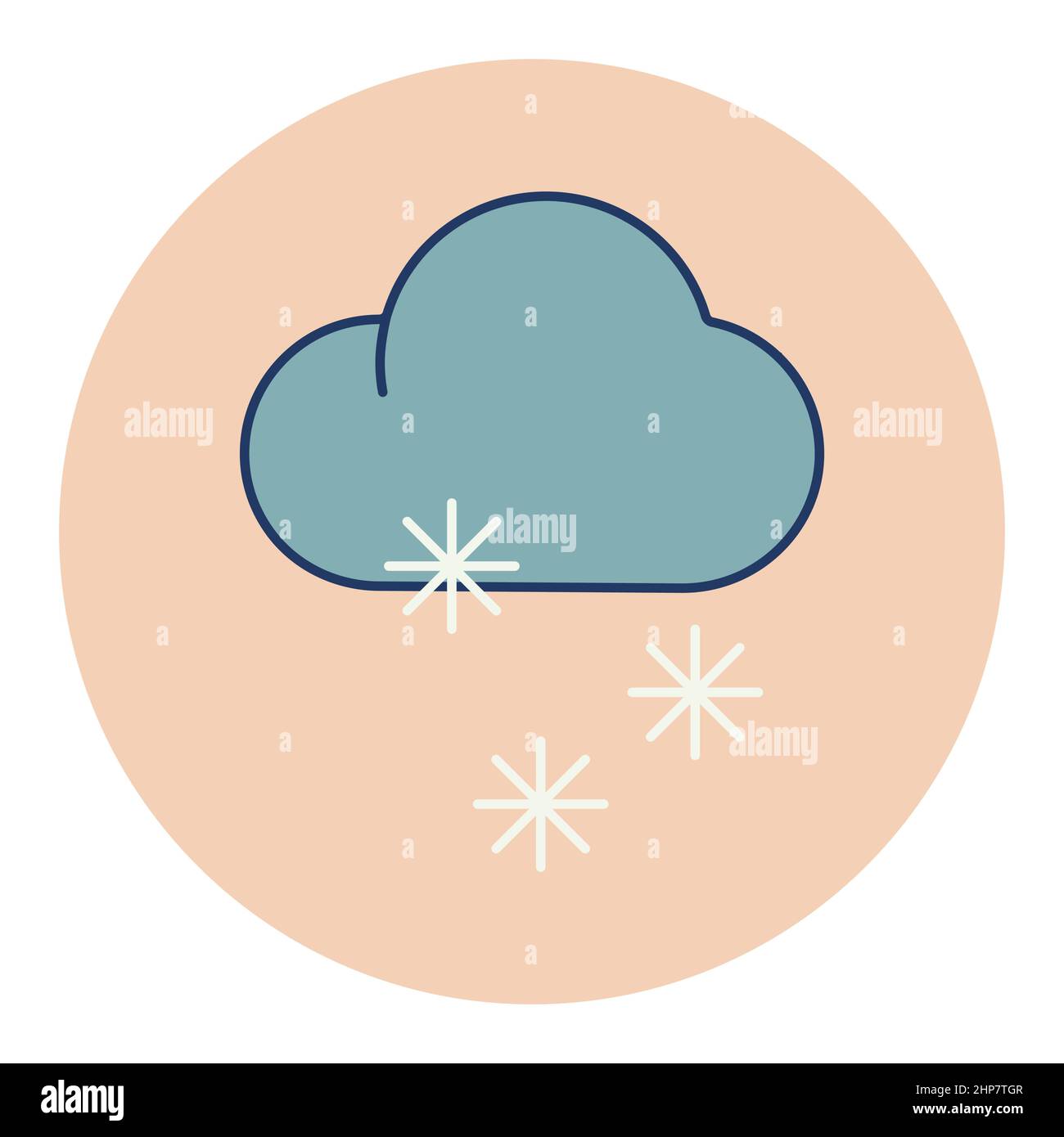 Cloud with snow vector icon. Winter sign Stock Vector