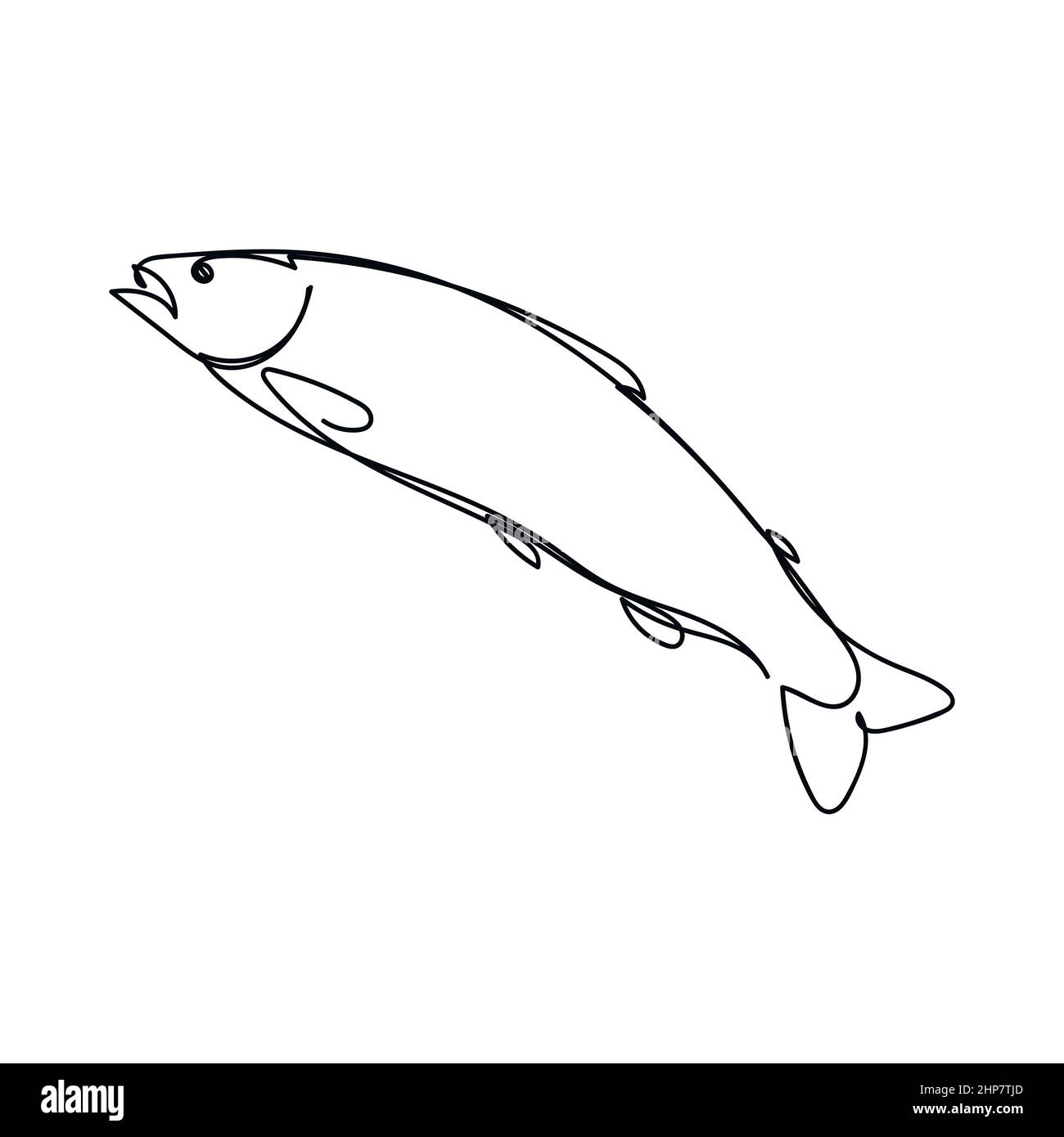 simple fish line icon vector on white background Stock Vector Image & Art -  Alamy, Fish Line