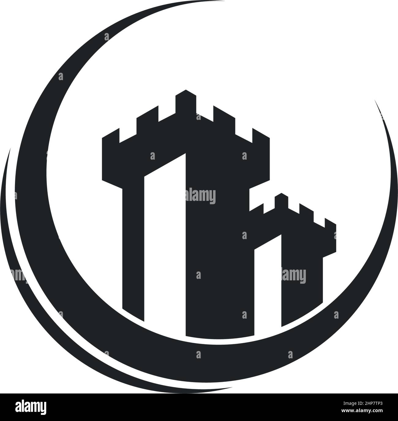 Castle logo icon design vector illustration Stock Vector