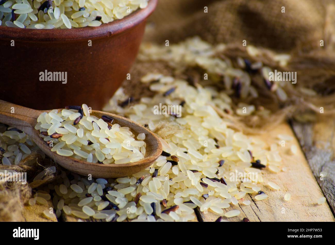 Wild rice in bag hi-res stock photography and images - Alamy
