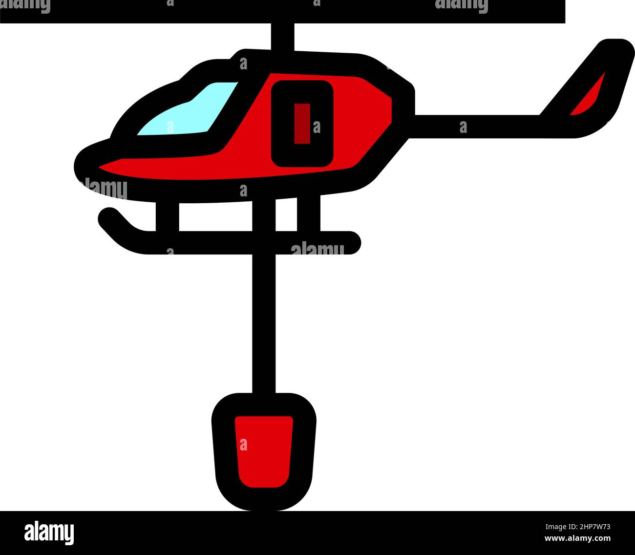 Fire Service Helicopter Icon Stock Vector