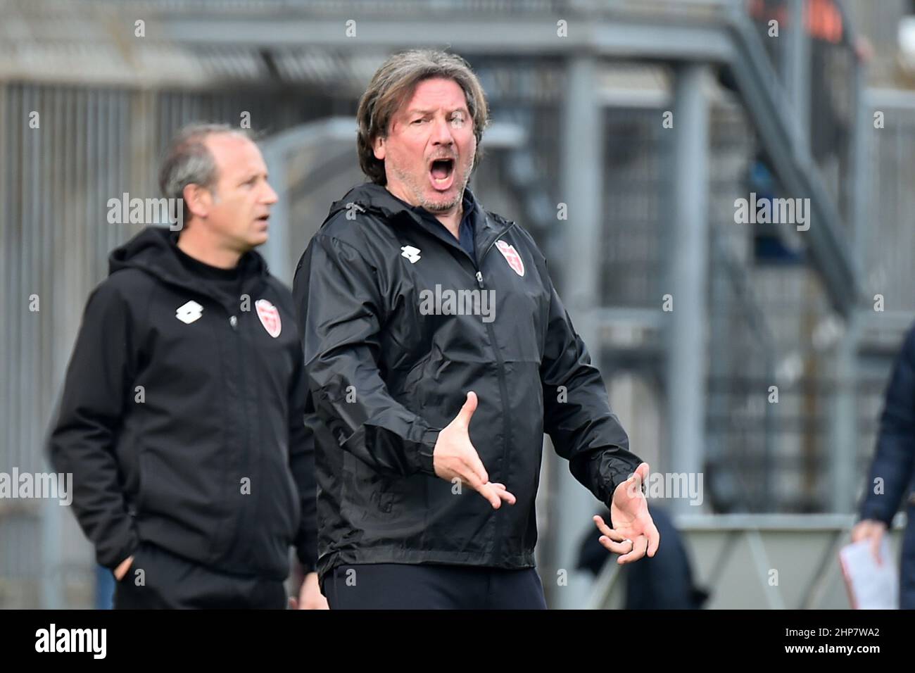 Head coach of Monza Giovanni Stroppa  during  AC Monza vs AC Pisa, Italian soccer Serie B match in Monza (MB), Italy, February 19 2022 Stock Photo