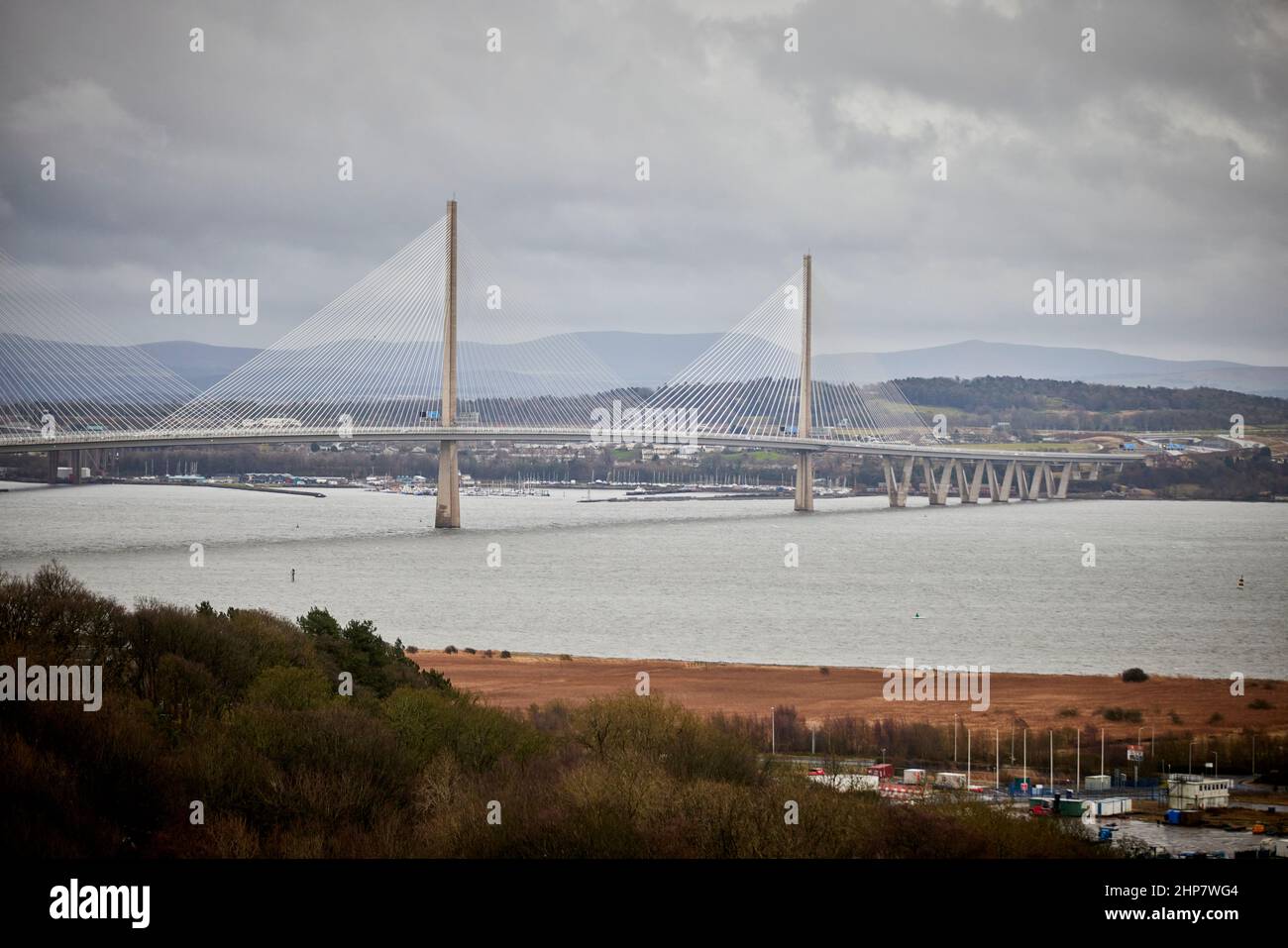 The Queensferry Crossing from Inverkeithing Stock Photo