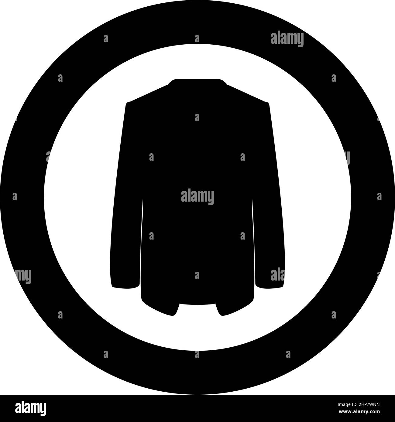 Jacket coat icon in circle round black color vector illustration image ...
