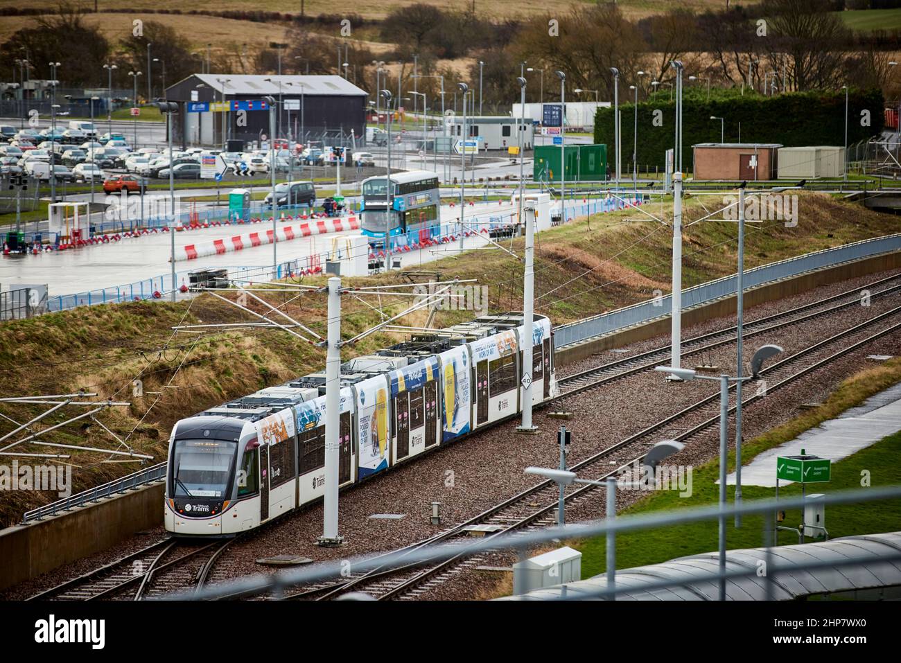 Edinburgh Airport tram station terminus Stock Photo