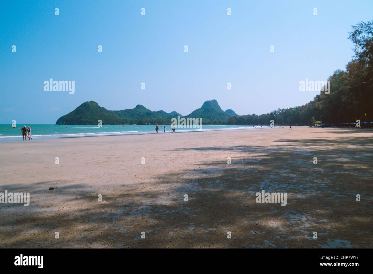 Panorama horizon scenics Calm sea blue water ocean blue sky Stock Photo ...