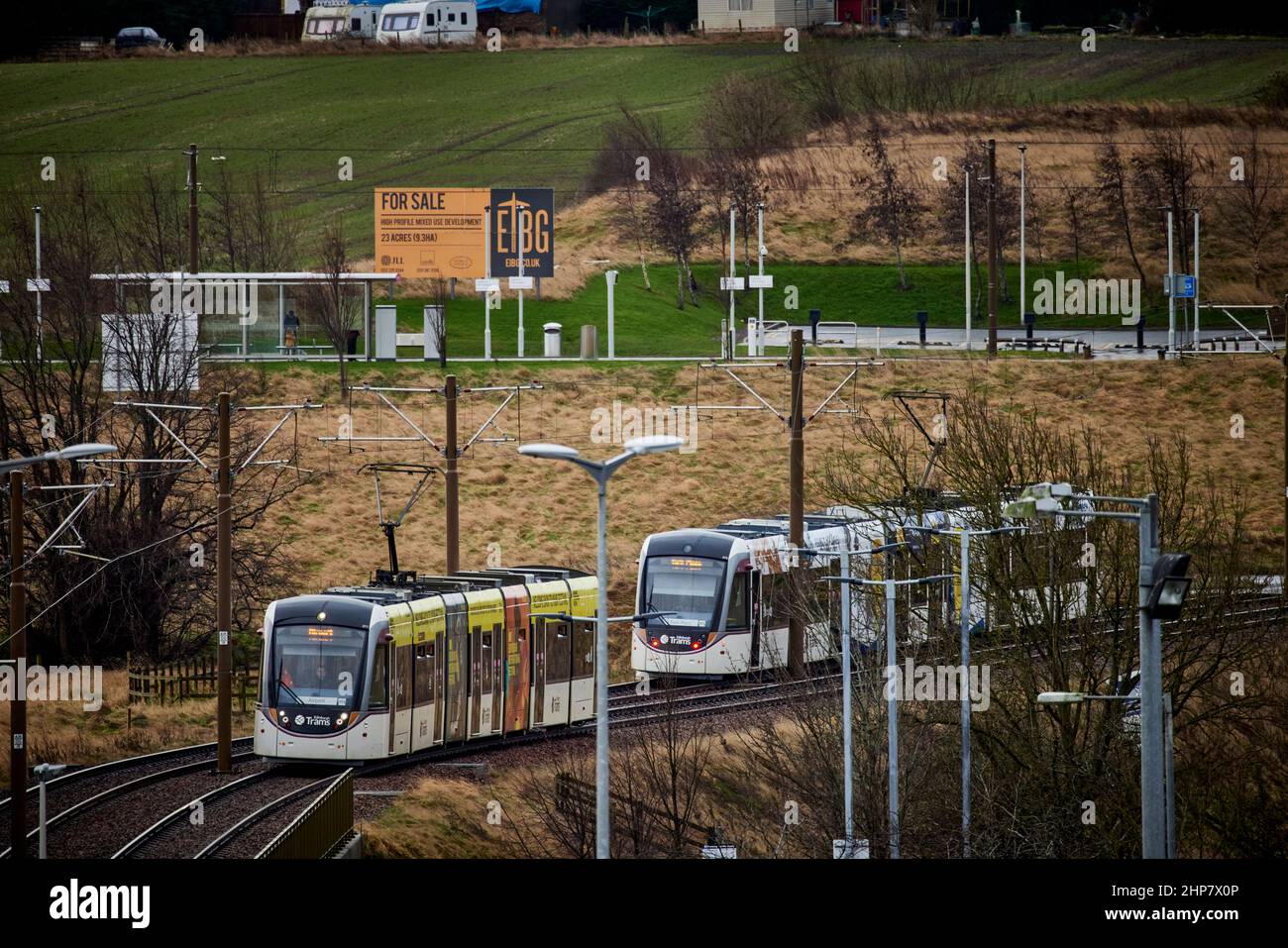 Edinburgh Airport tram station terminus Stock Photo