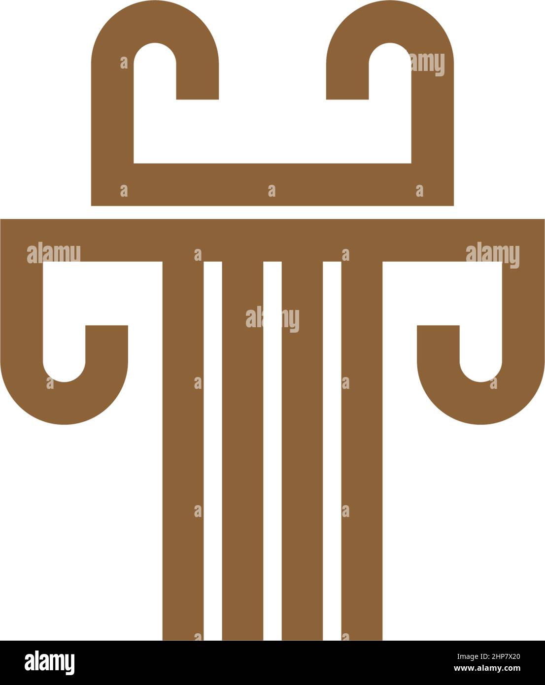 Pillar icon logo flat design template Stock Vector