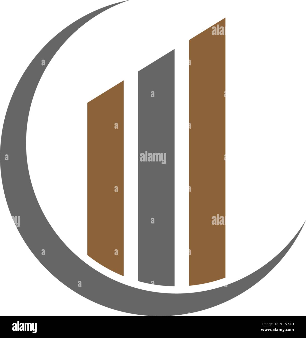 Pillar icon logo flat design template Stock Vector