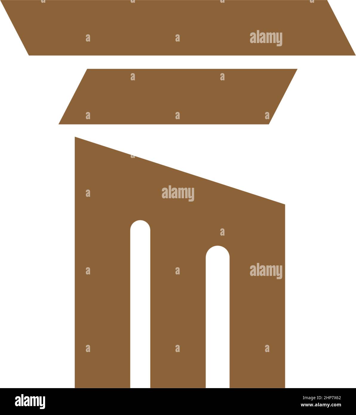 Pillar icon logo flat design template Stock Vector
