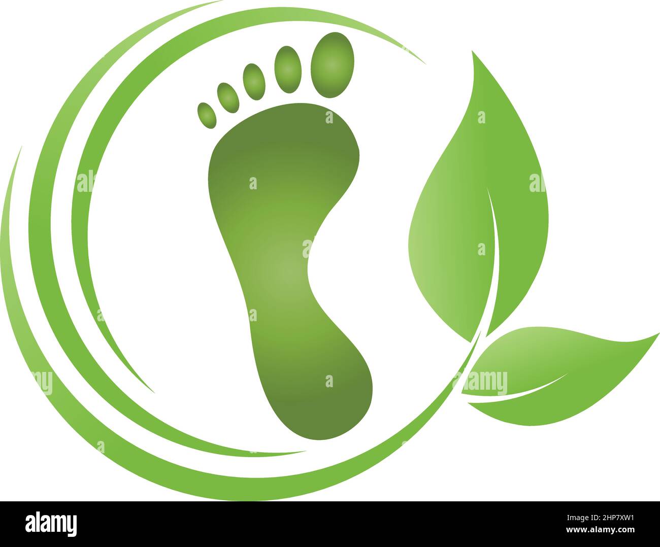 feet, leaves, foot care, podiatry, massage logo Stock Vector