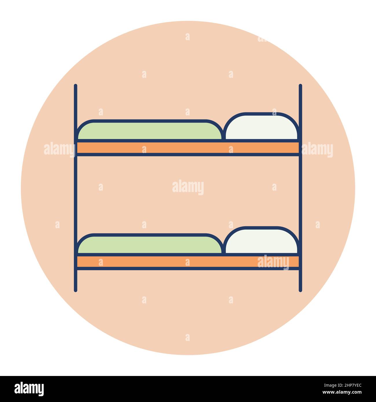 Bunk bed flat vector icon Stock Vector