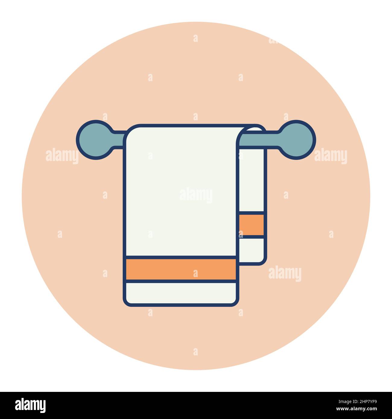 Towel in hook vector icon Stock Vector