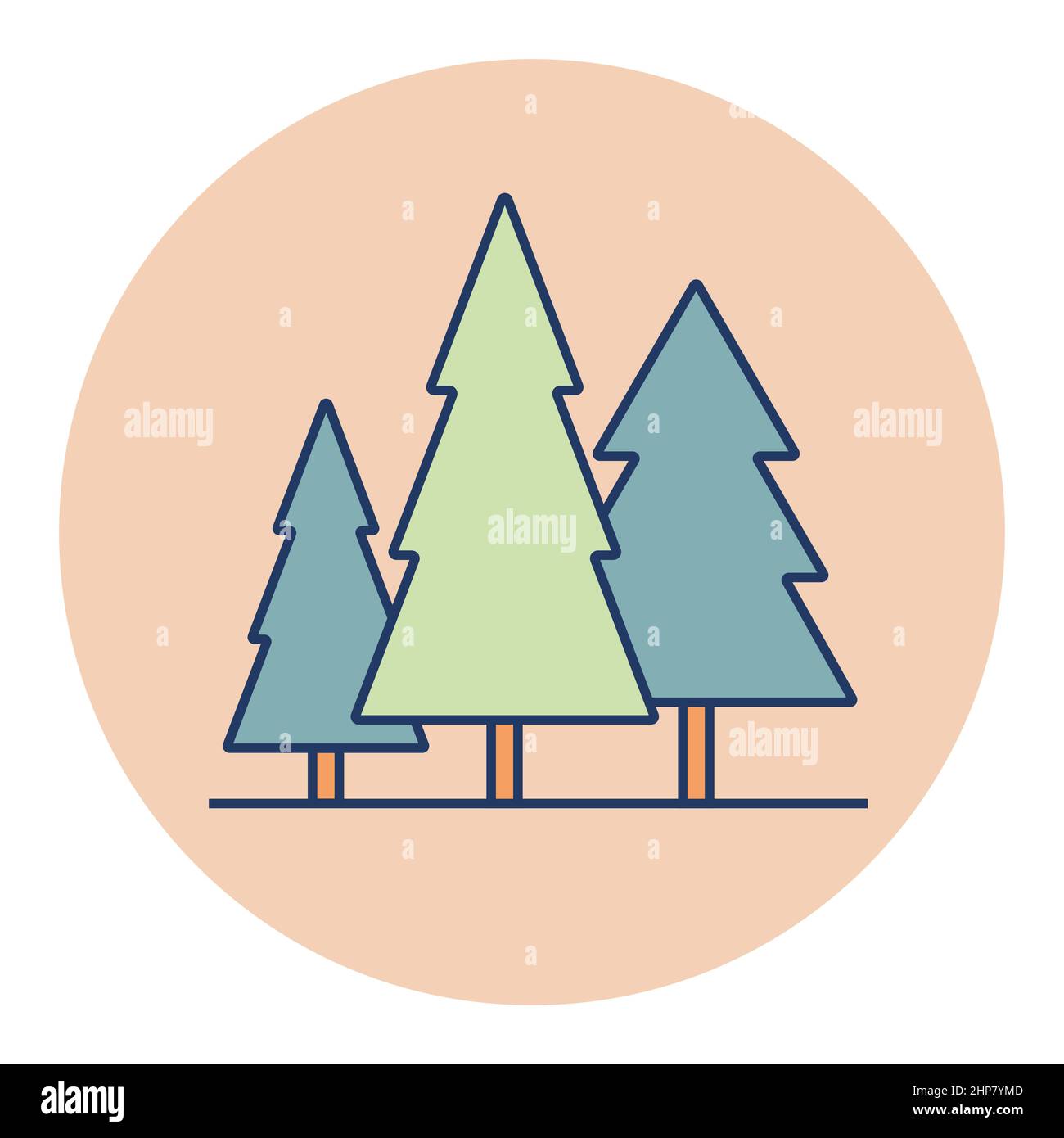 Conifer forest vector icon. Nature sign Stock Vector