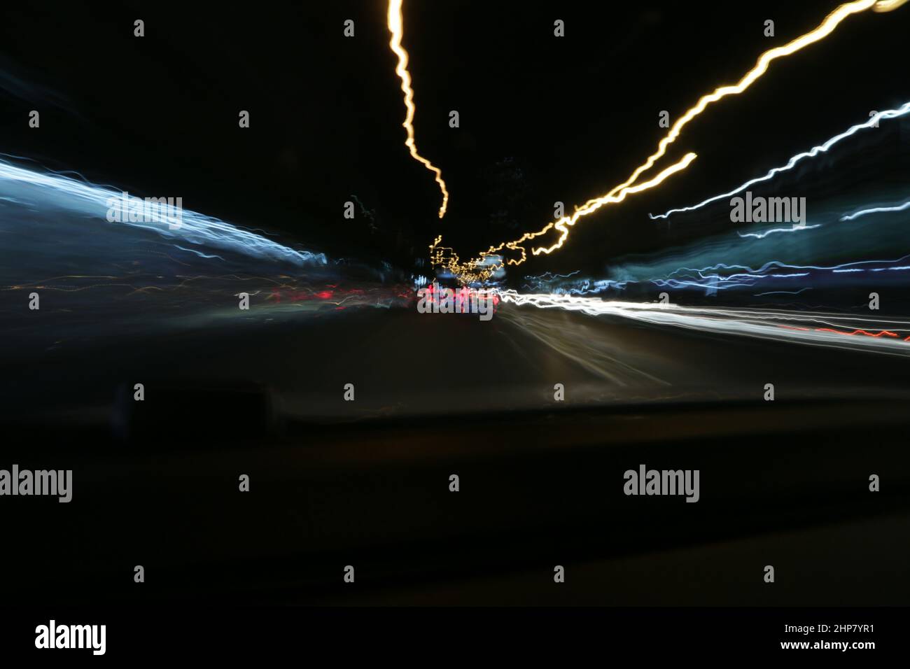 Colorful city traffic light trails hi-res stock photography and images ...