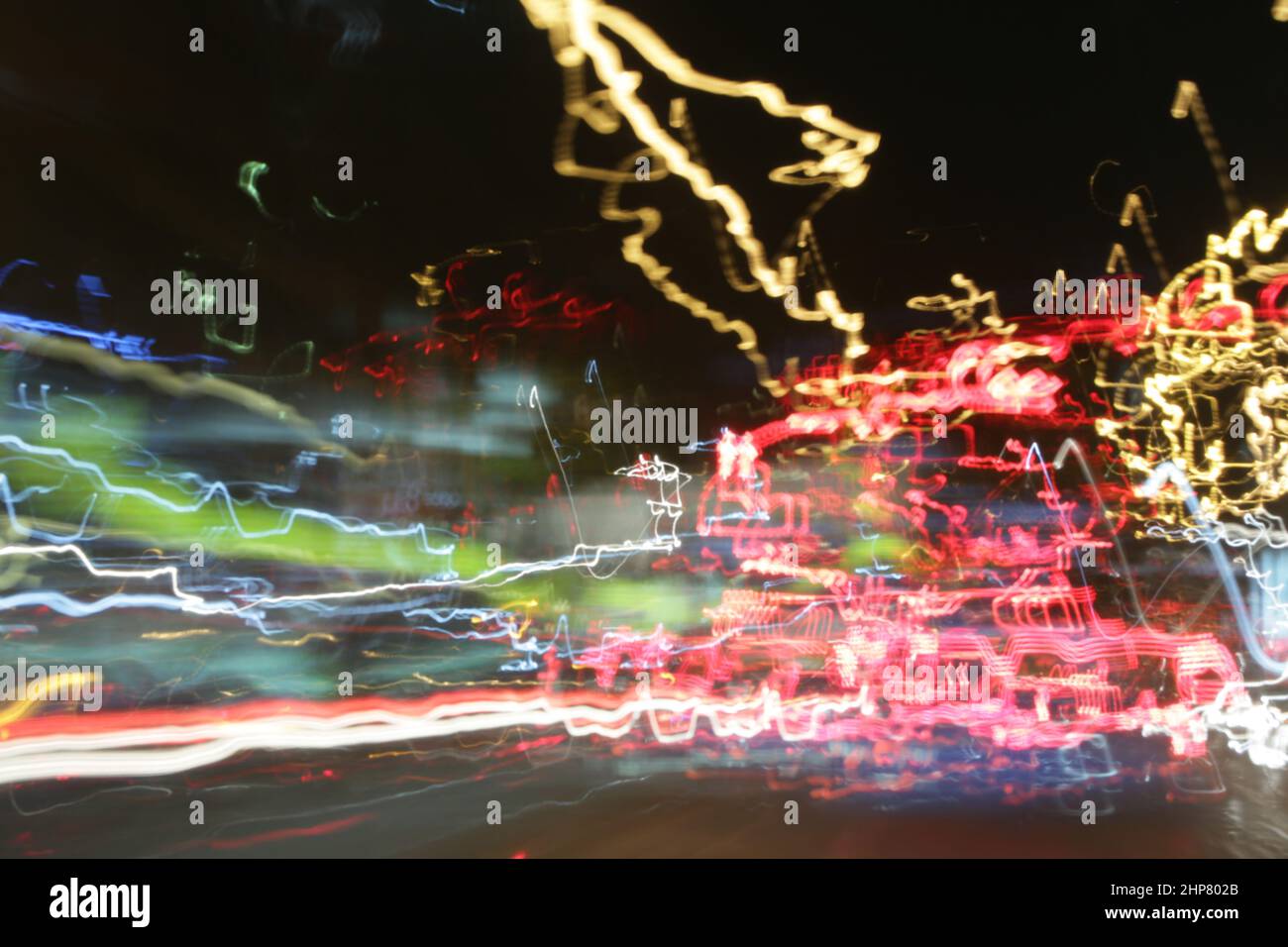 Colorful city traffic light trails hi-res stock photography and images ...