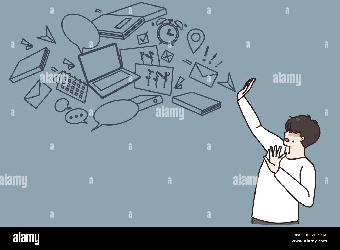 Information Overload Meaning Business Man Biz Stock Illustration