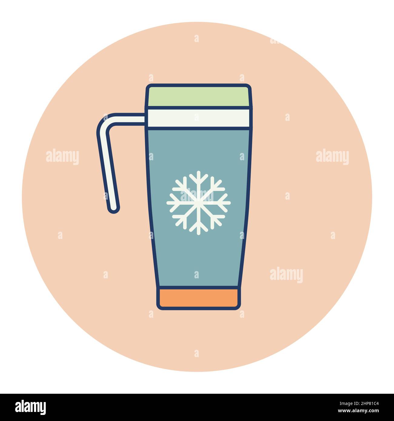 Travel thermo cup vector icon. Winter sign Stock Vector