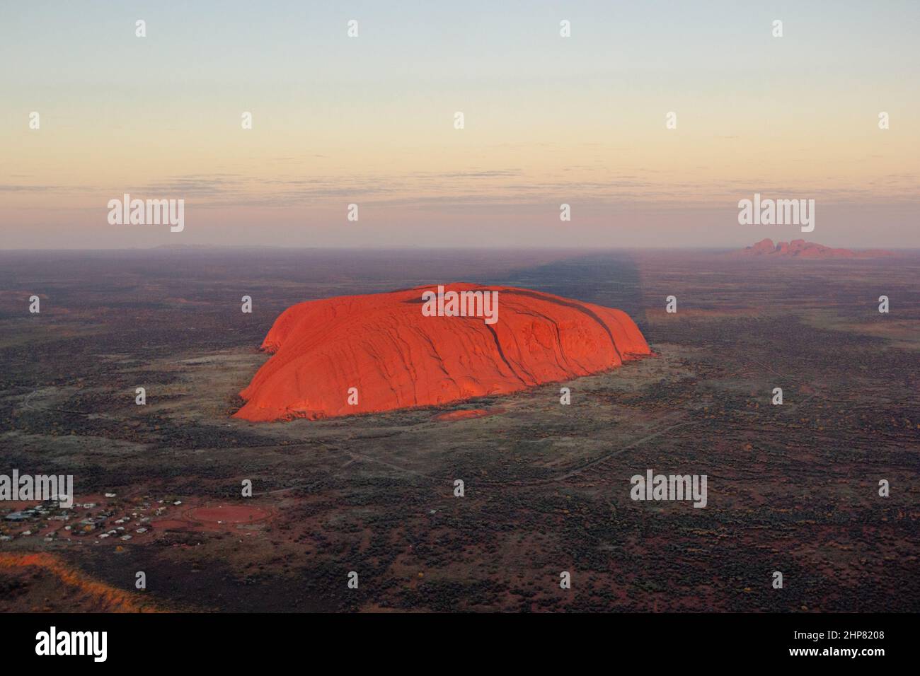 Australia, Sept 22, 2016: Aerial of Uluru, Northern Territory Stock Photo