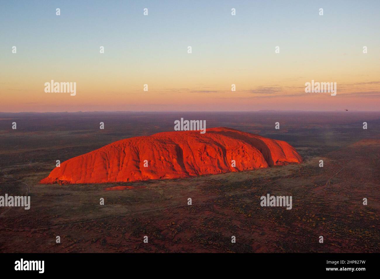 Australia, Sept 22, 2016: Aerial of Uluru, Northern Territory Stock Photo