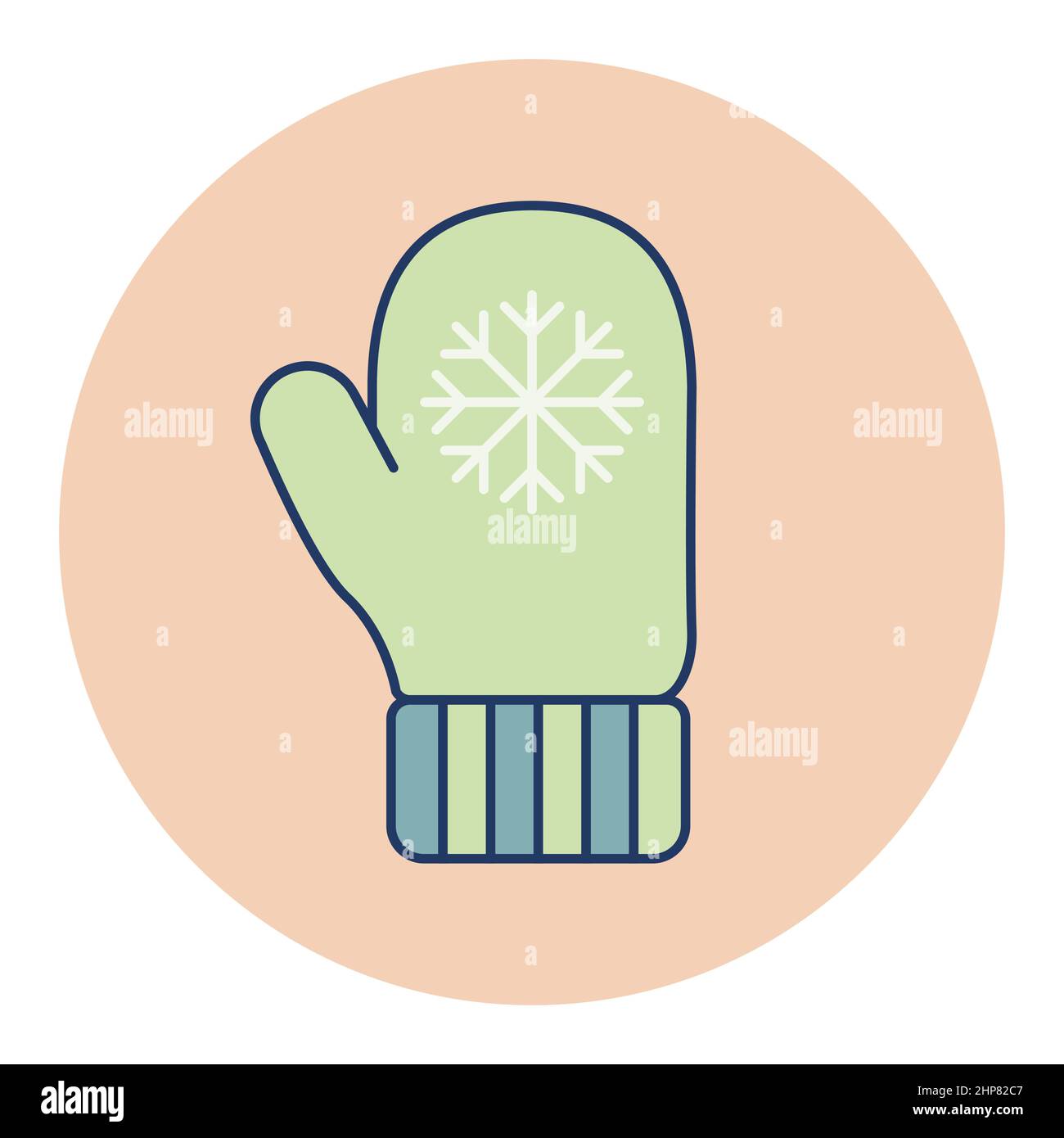 Snowflake gloves vector icon. Winter sign Stock Vector