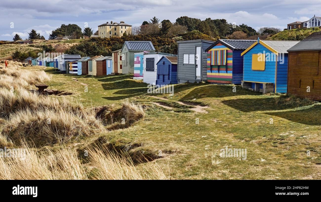 Hopeman Beach Huts, Hopeman Stock Photo - Alamy