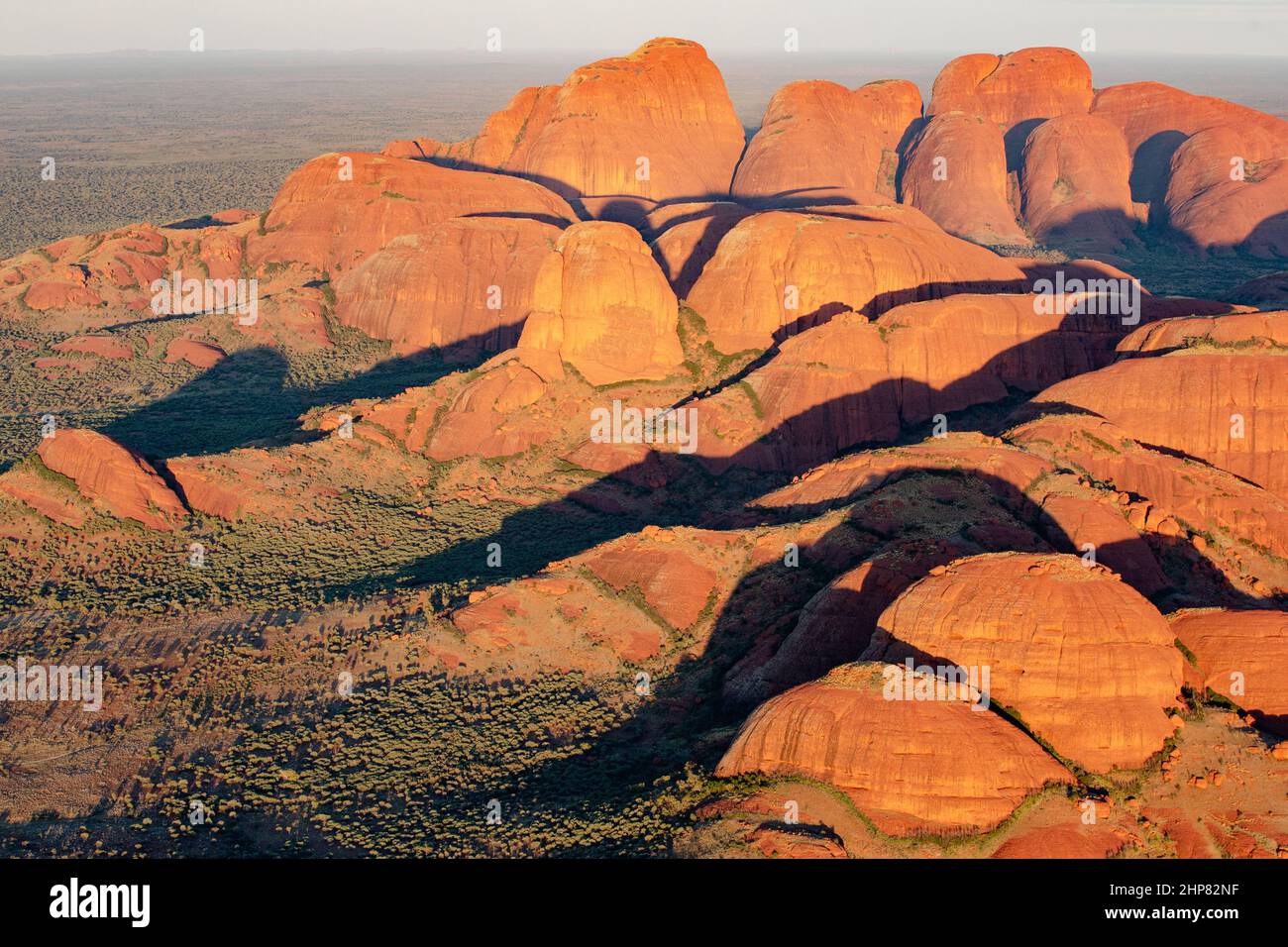 AUSTRALIA,22 September 2016:Kata Tjuta at sunrise from above, Northern Territory Stock Photo