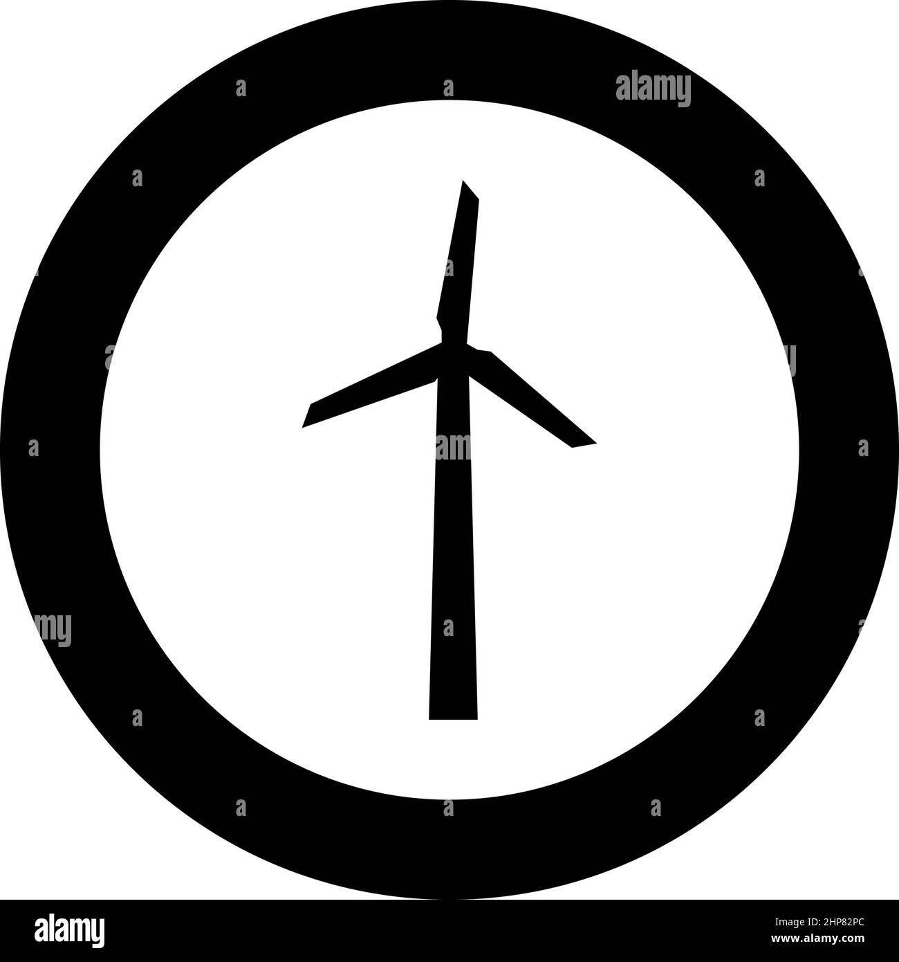 Wind generator icon in circle round black color vector illustration image solid outline style Stock Vector