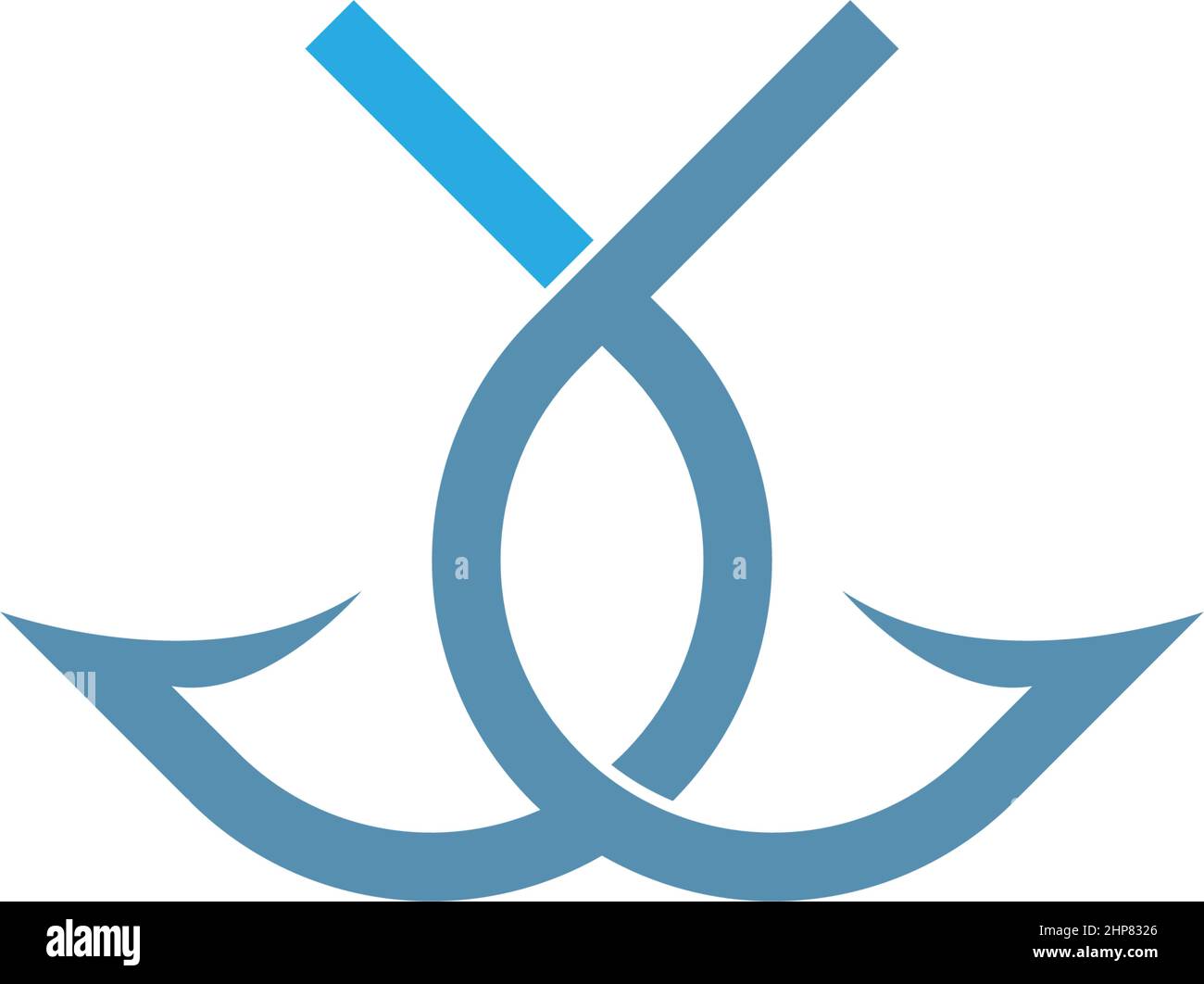 Fishing hook icon logo design illustration Stock Vector
