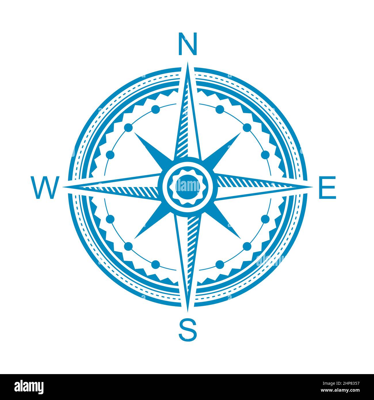 Blue compass background Royalty Free Vector Image