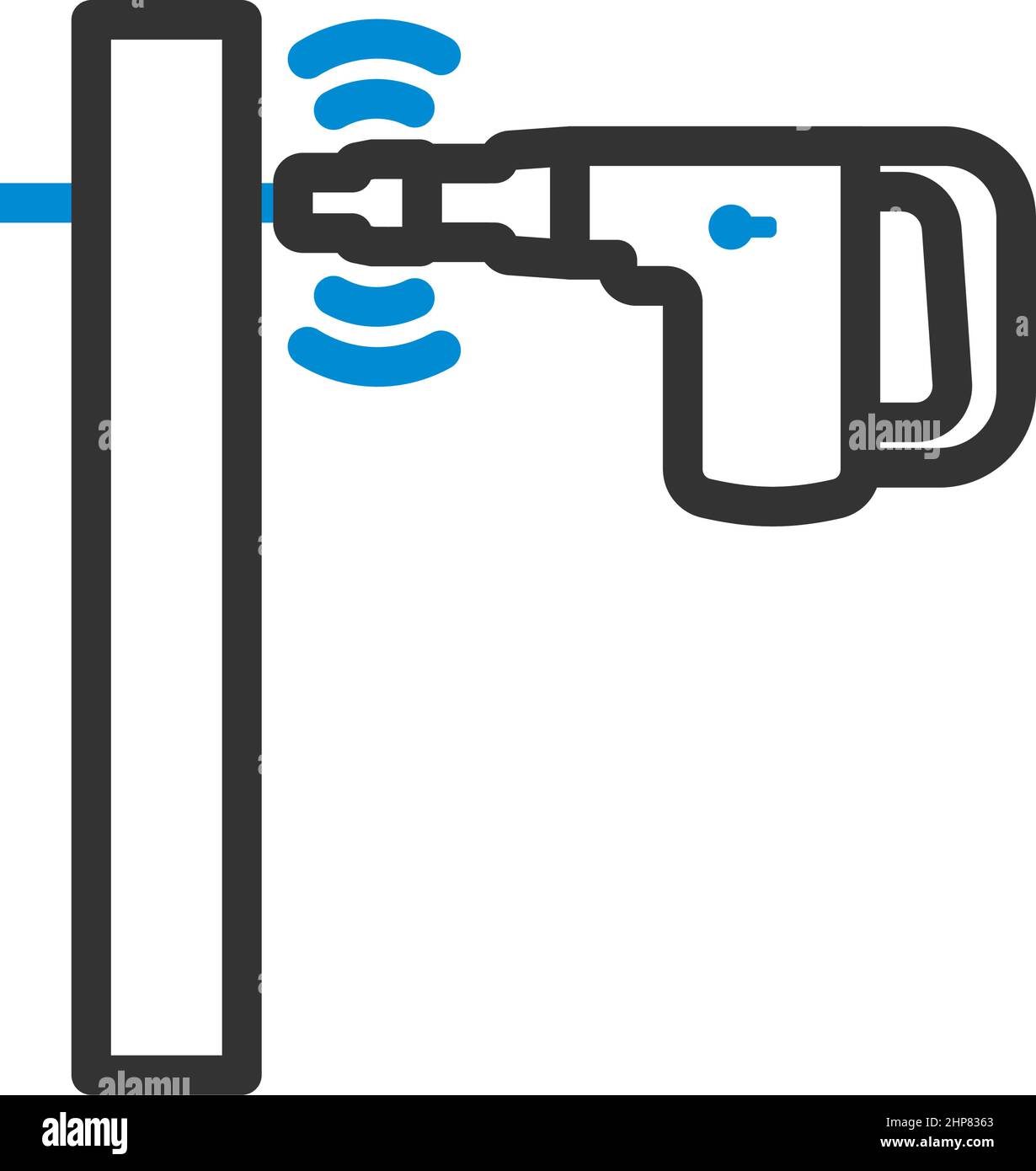 Icon Of Perforator Drilling Wall Stock Vector