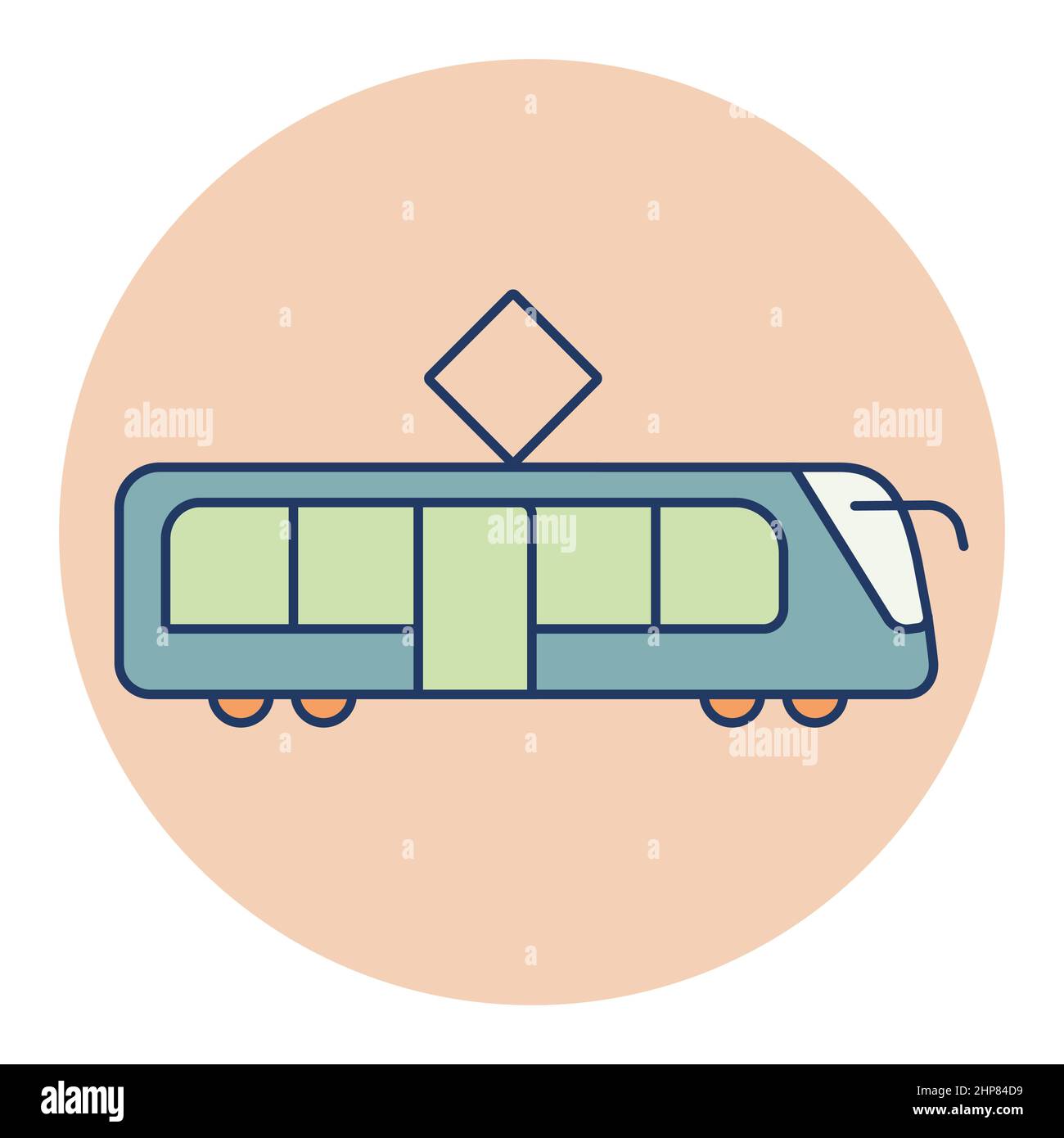 City tram flat vector icon Stock Vector