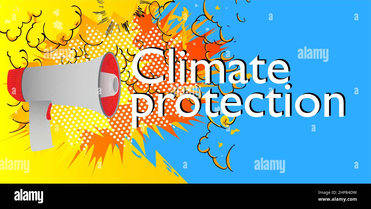 Climate protection text, sign. Stock Vector