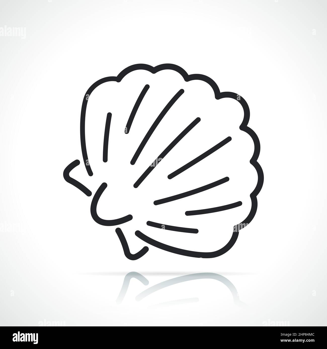 seashell or scallop line icon Stock Vector
