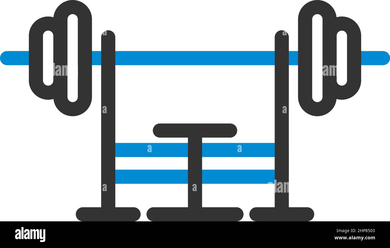Icon Of Bench With Barbell Stock Vector