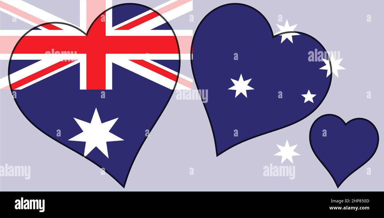 Love Heart Australia Stock Vector