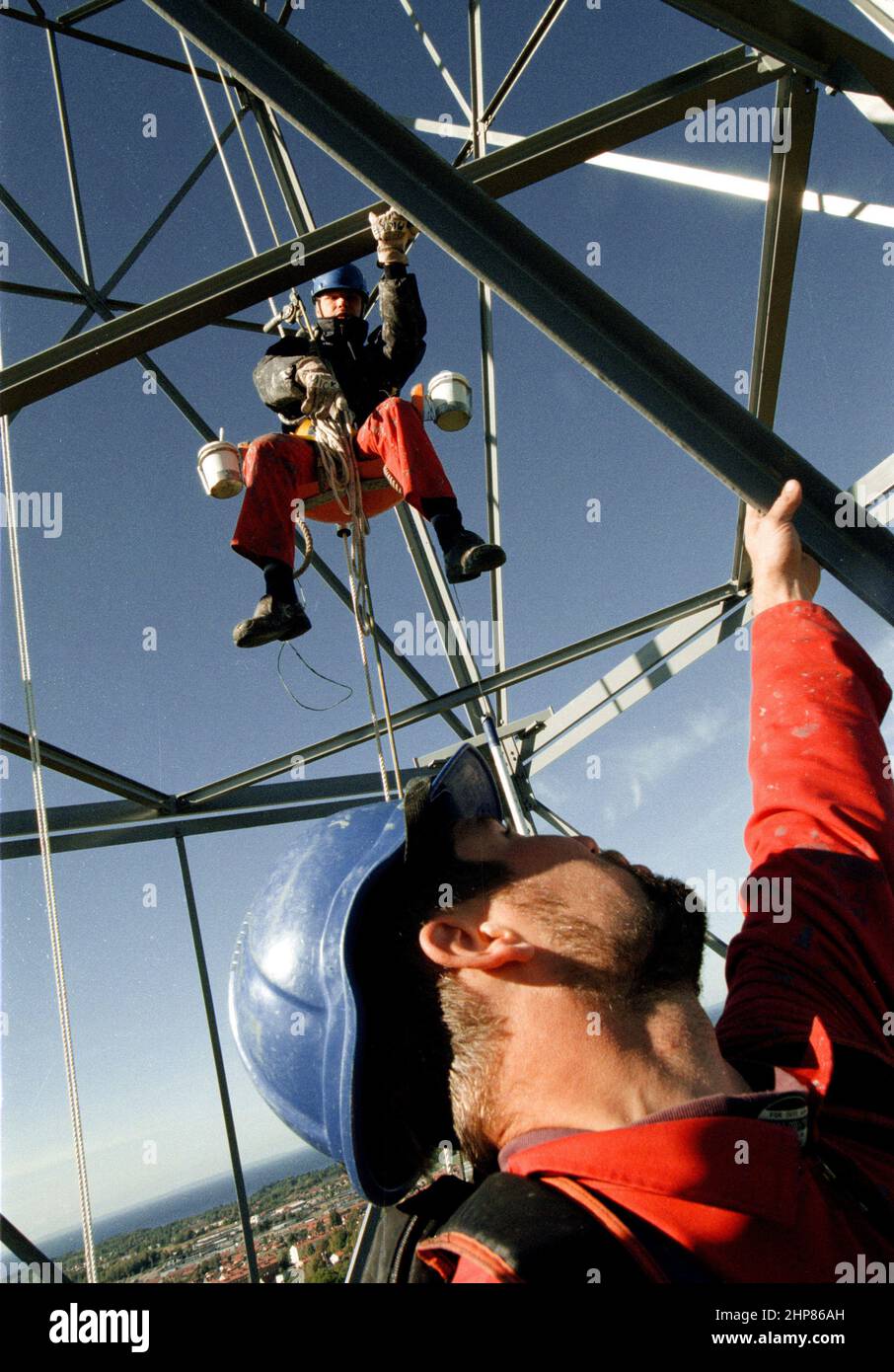 Renovation of Motala radio towers, Motala, Sweden Stock Photo - Alamy