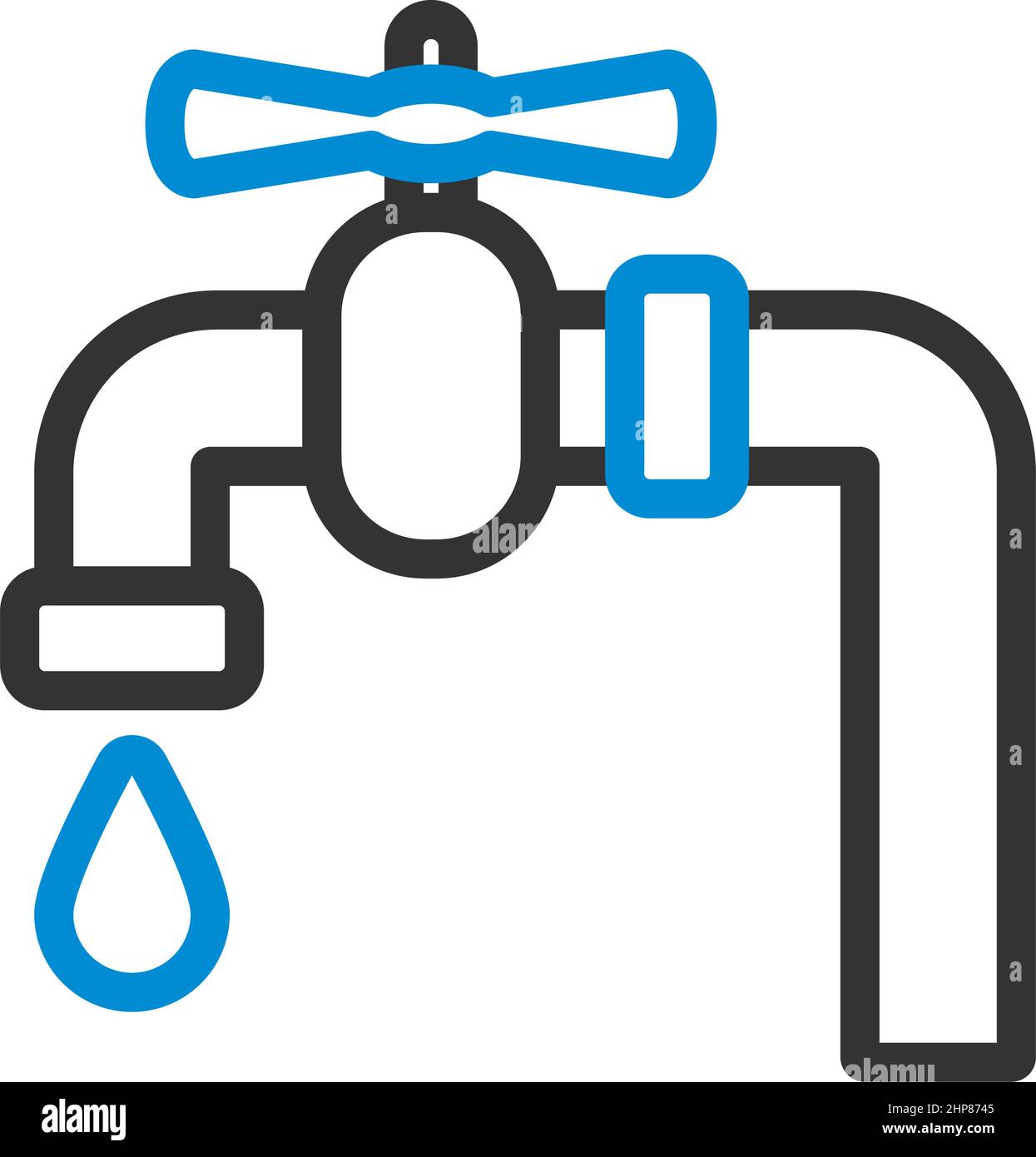 Flat Design Pipe With Valve Icon Stock Vector Image & Art - Alamy