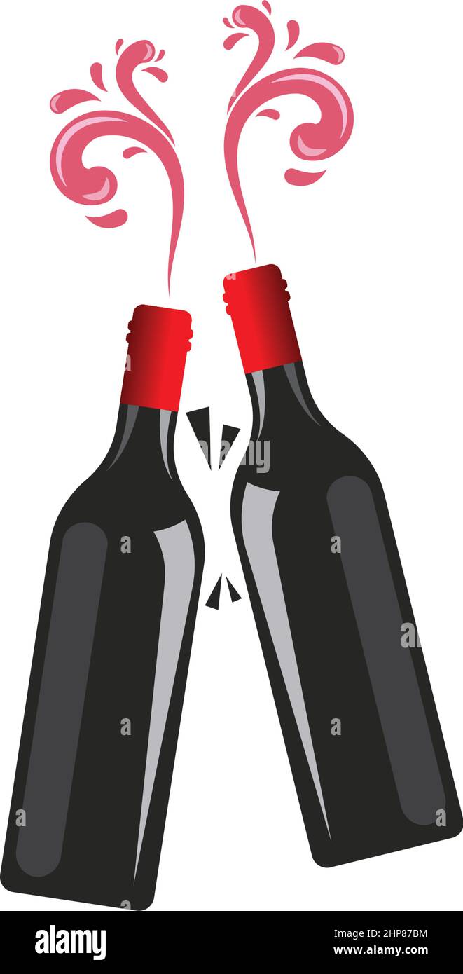 toasting wine bottle  icon vector illustration design Stock Vector