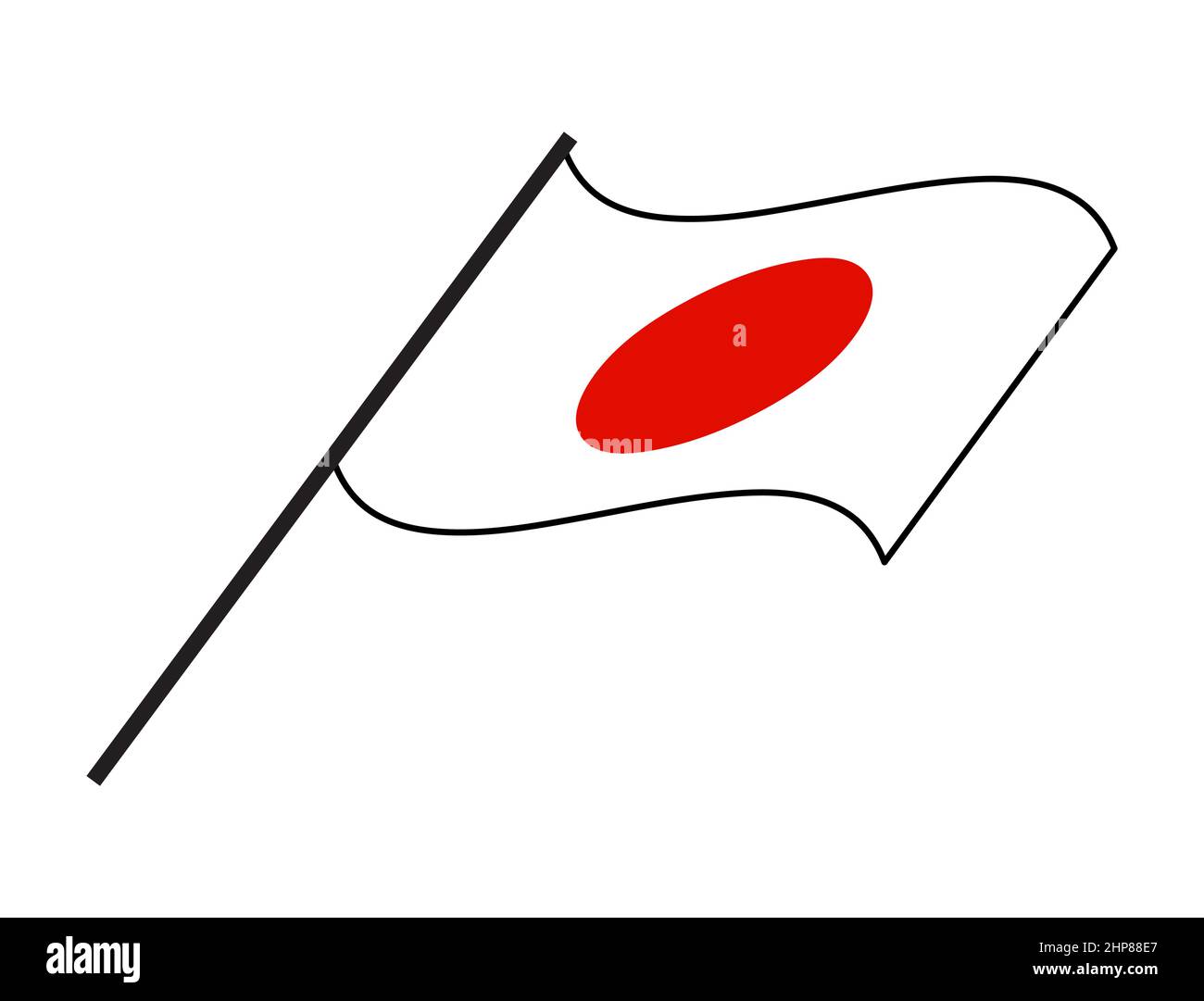 japan flag simple wave vector design isolated on white background Stock