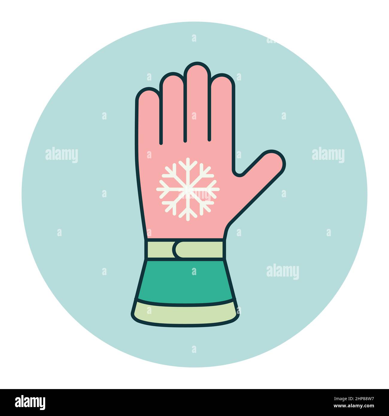 Winter ski gloves vector icon. Winter sign Stock Vector