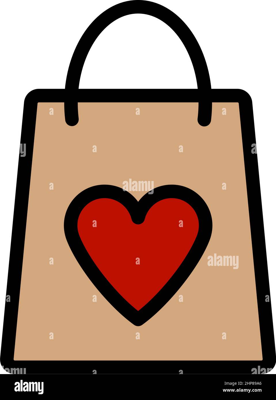 Shopping Bag With Heart Icon Stock Vector