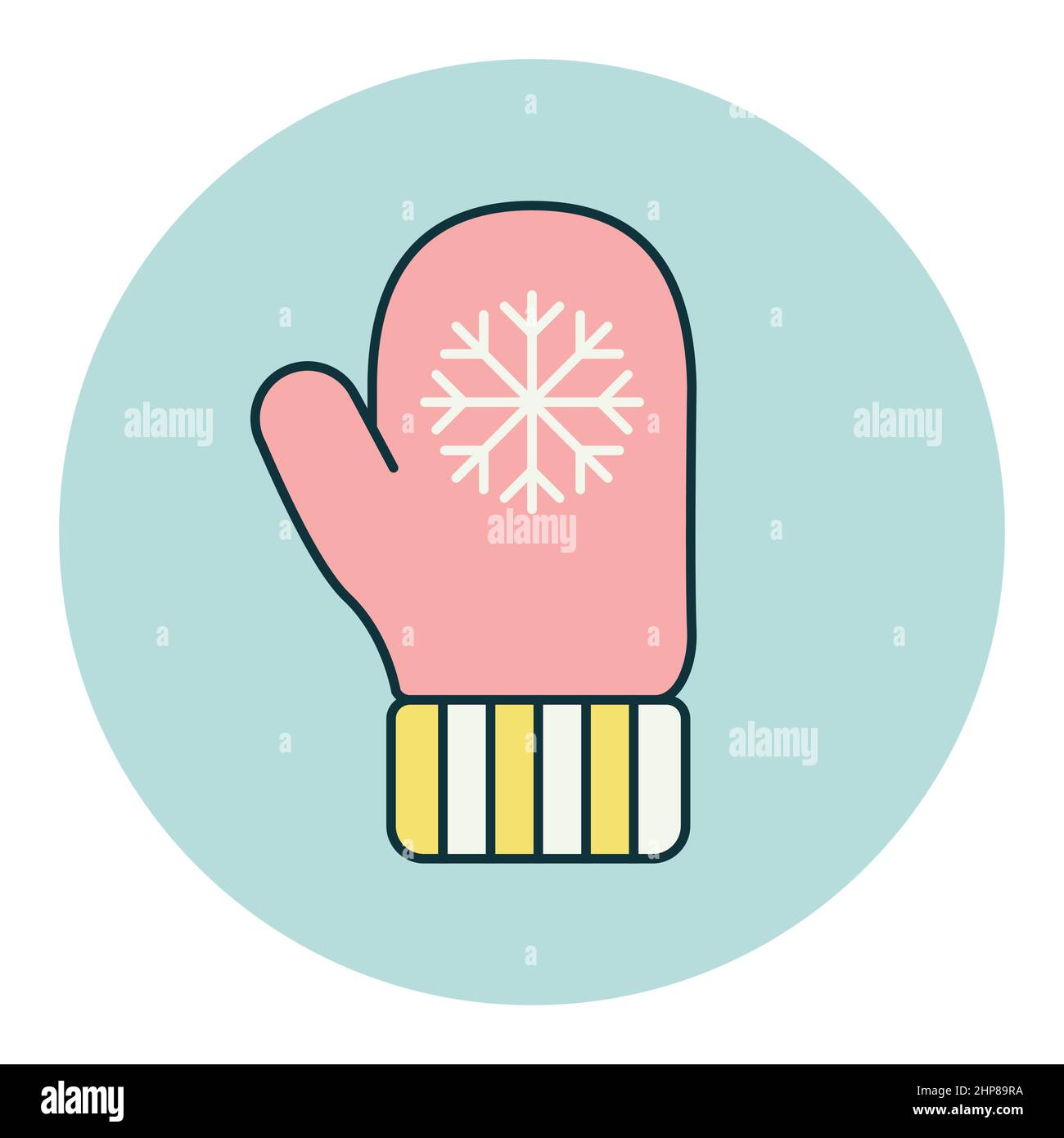Snowflake gloves vector icon. Winter sign Stock Vector