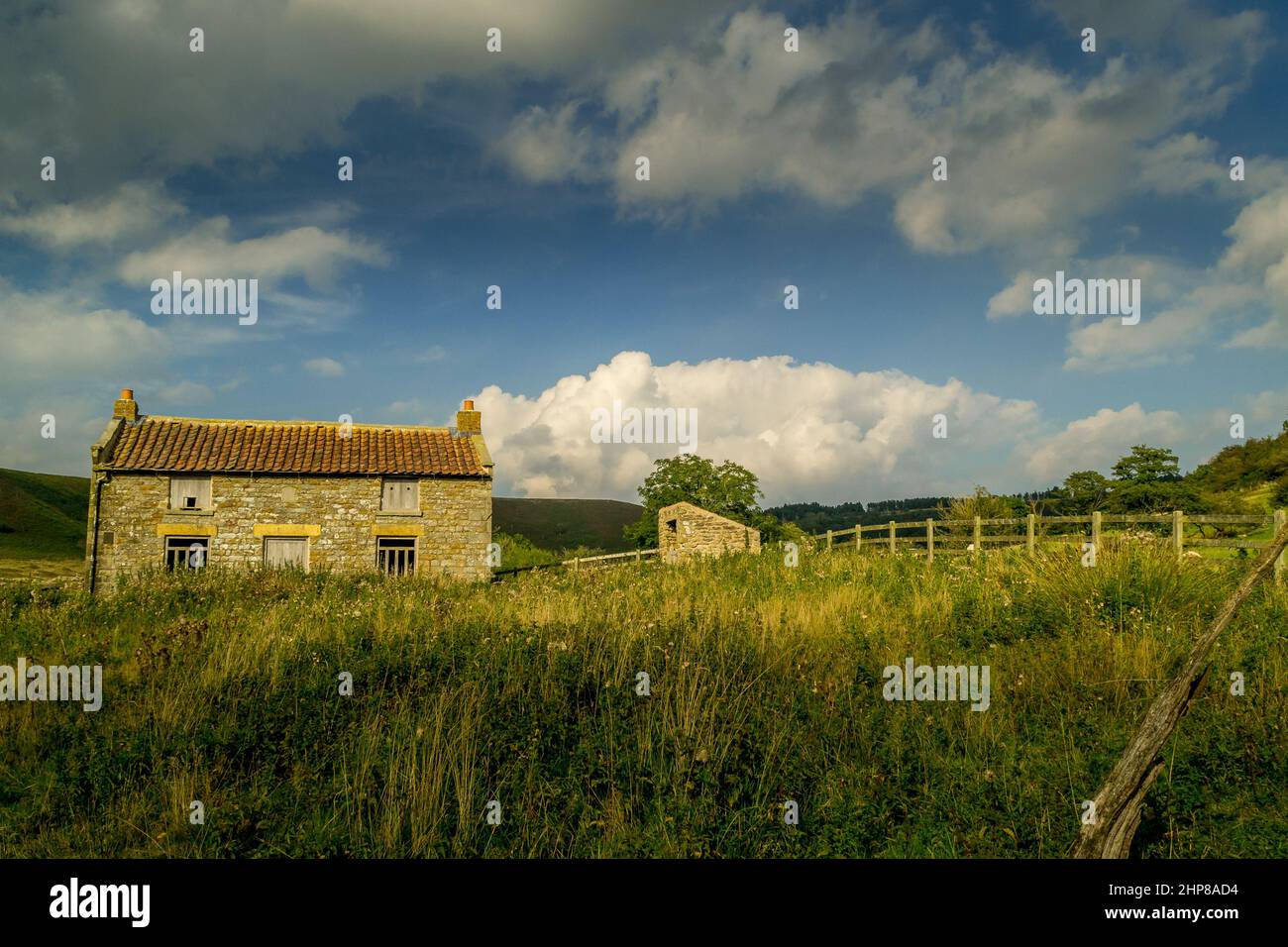 Abandoned Farm House at the bottom of the Hole of Horcum, North Yorkshire Moors. Stock Photo
